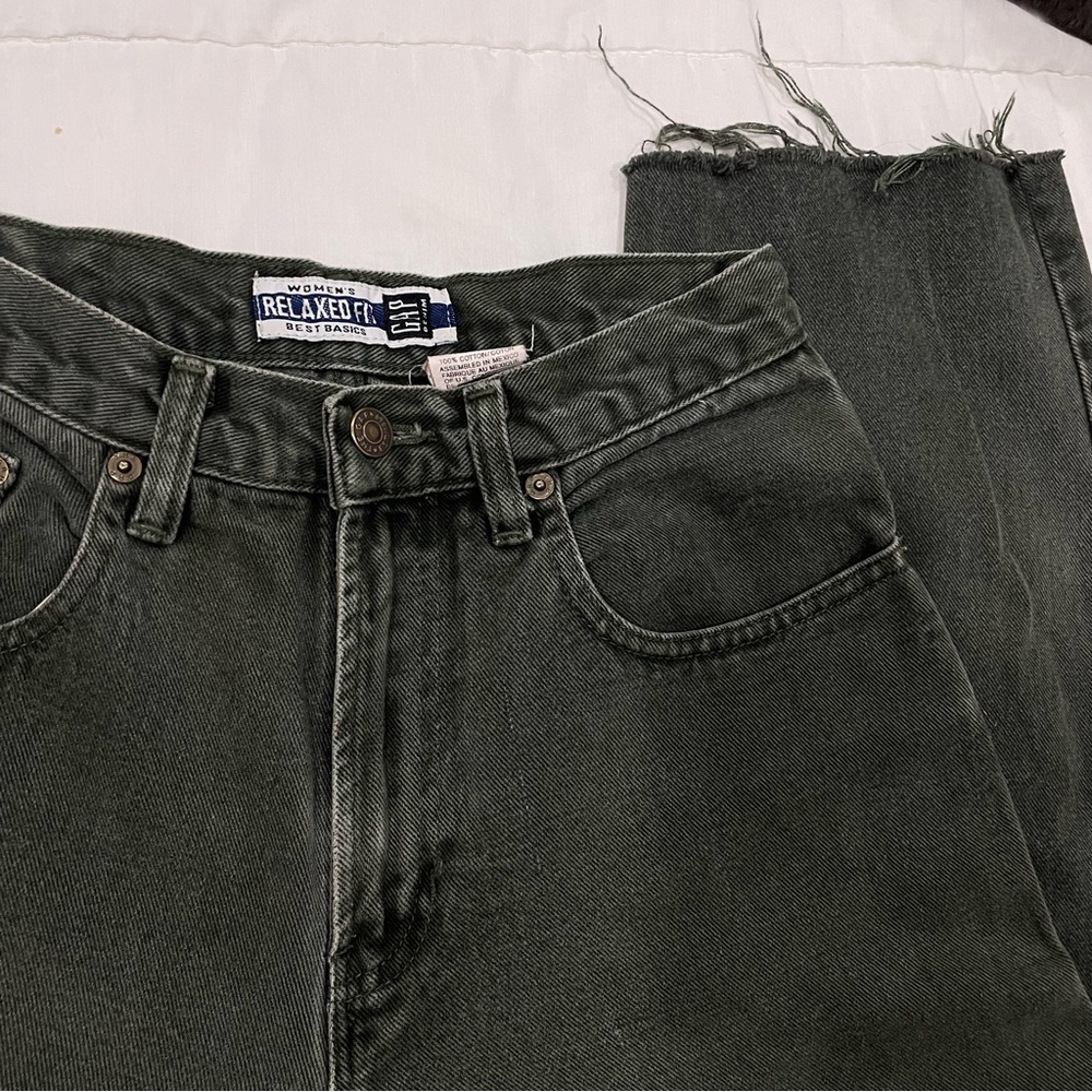 Vintage Gap jeans, relaxed fit, washed green, size 4